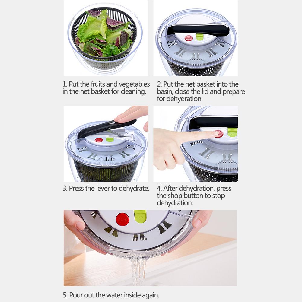 Salad Spinner Vegetable Dryer – Multi-Function Fruit & Vegetable Washer Basket