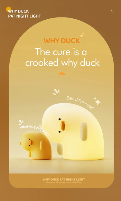 Cute Duck LED Night Light USB Rechargeable Nightlights Silicone Lamp Touch Soft Mood Light Child Kid Gift Bedroom Decor
